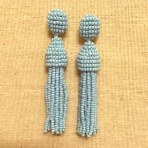 Baby Blue Tassel Earrings